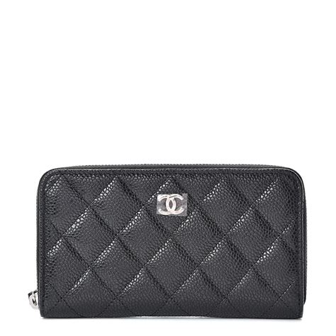 chanel pursezip around wallet black|Chanel zipped wallet small.